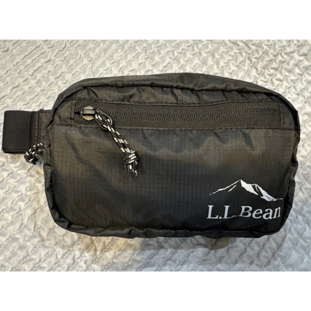 New LLBean Funny Pack Waist Bag Adjustable Strap Black Hiking Camping Small